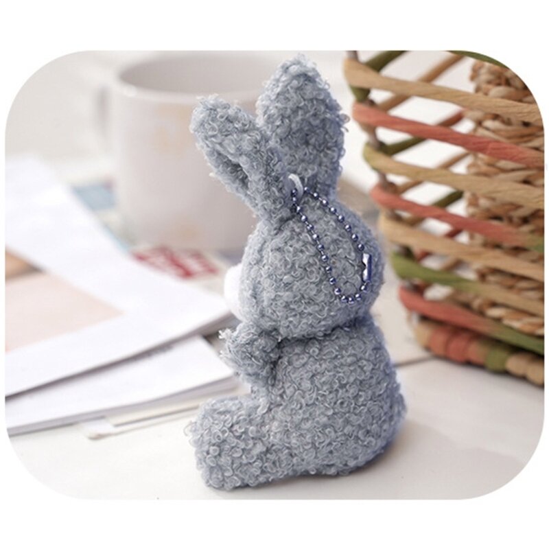 Easter Bunny Ornament Lovely Mini Rabbit Plush KeyChain Backpack Decors Handbag Accessory Kids Goodie Bag DropShipping