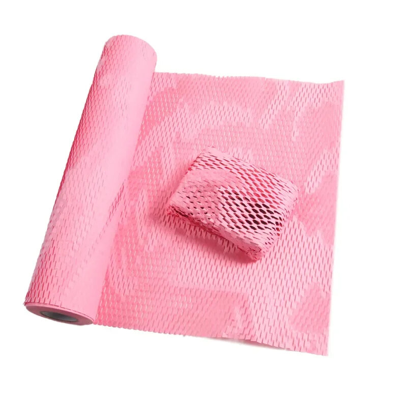 Kertas lipat Honeycomb Kraft anti guncangan bahan mudah terurai Multi Warna Kertas gulung bungkus bantalan daur ulang