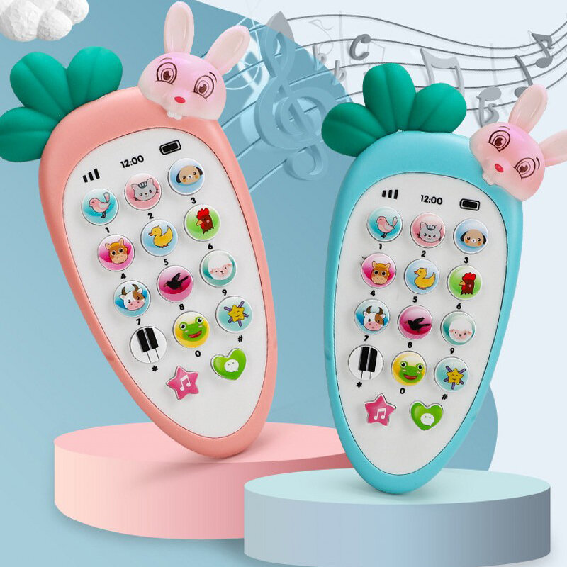 Baby Early Education Music Electronic Mobile Phone Toys Children's Mobile Phone Enlightenment Press Luminous Voice Rabbit Toys