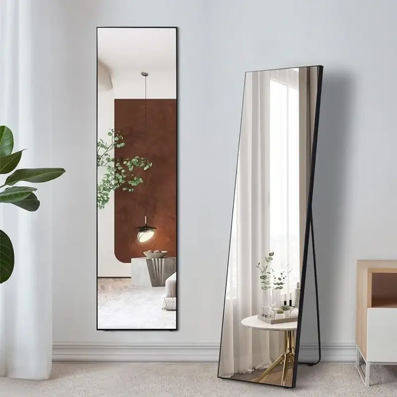 Long floor-to-ceiling mirror, independently hung large dresser, wall-mounted, suitable for bedrooms,63"x16"