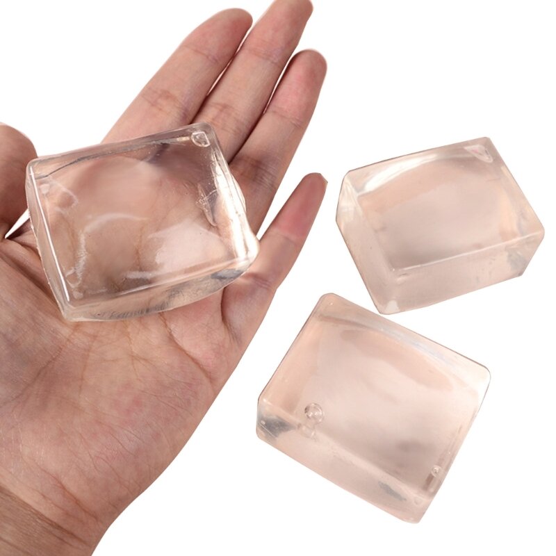 Squeeze Toy Ice Cube Mochi Clear Tofu Shape for Kids Anxiety Reduce Fairy Slow Rising Teens Party Supplies E65D