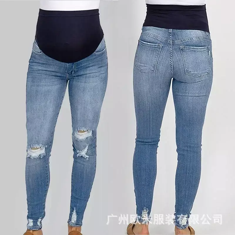 2023 neue Sommer Herbst Mode Hosen Mutterschaft Jeans hohe Taille Bauch dünne Bleistift Hosen Kleidung für schwangere Frauen Schwangerschaft