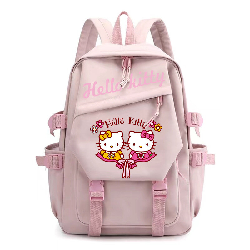 Sanrio New Hellokitty Student Schoolbag Heat Transfer Patch stampato Cute Cartoon Computer Canvas Backpack femminile