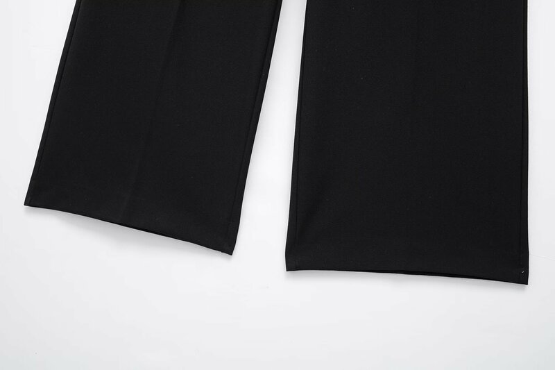 Pantalones de pierna ancha de doble capa para Mujer, diseño de cintura, bolsillo lateral suelto, informal, Retro, con cordón, nueva moda