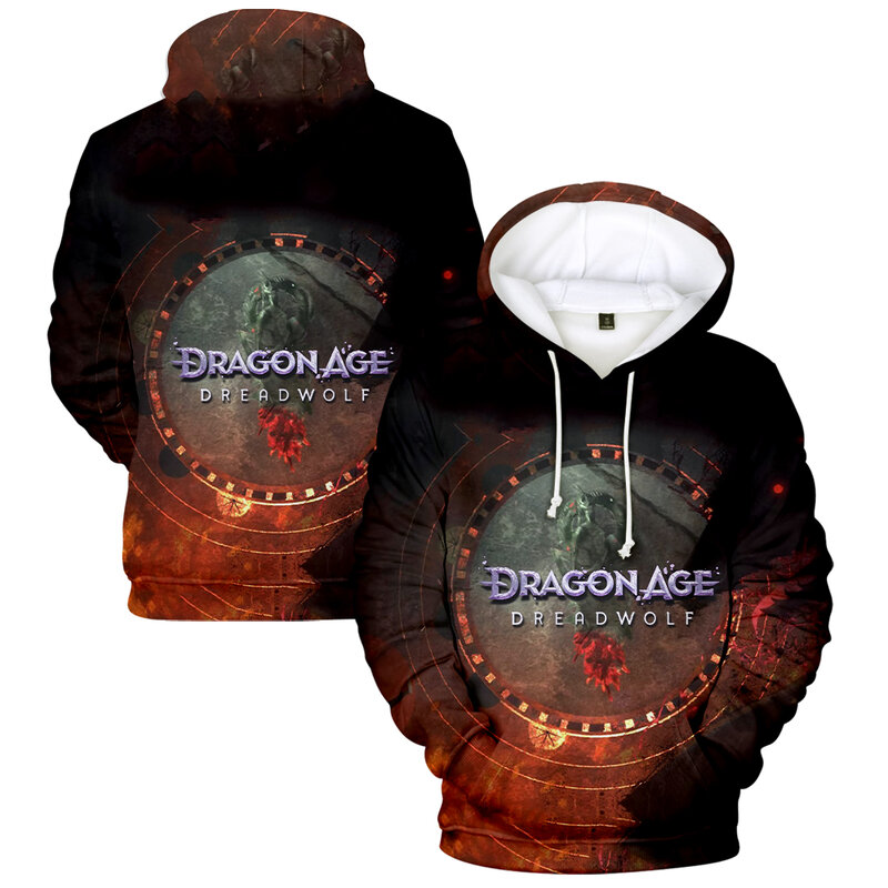 Dragon Age Dreadwolf felpa con cappuccio Unisex manica lunga donna uomo felpa con cappuccio Harajuku Streetwear 2023 nuovo gioco vestiti 3D
