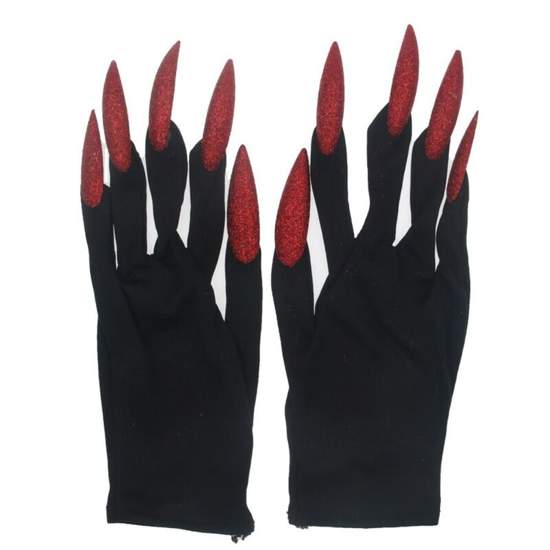 1 para gadżety na Halloween rękawiczek pazurów damskich z długimi paznokciami w stylu Cosplay rękawice imprezowe