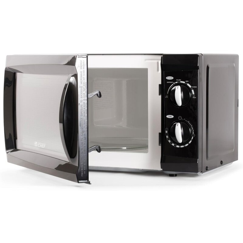 0.6 Cubic Foot Microwave with, Small Microwave with Grip Handle, 600W with 30 Minute Timer and Mechanical Dial Controls, Black
