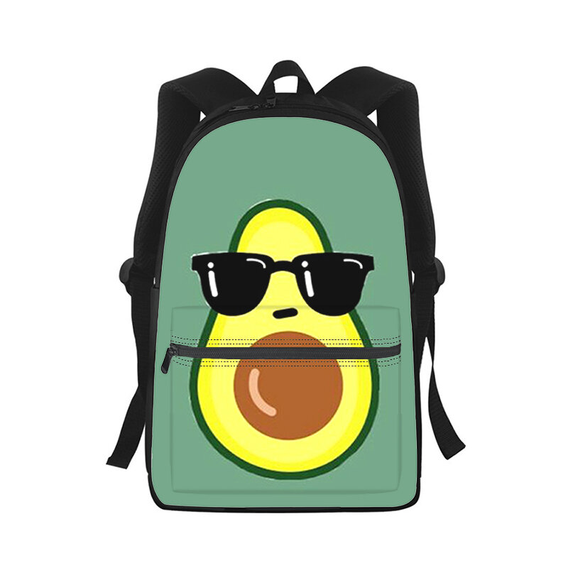 Cartone animato carino avocado uomo donna zaino 3D stampa moda studente borsa da scuola zaino per Laptop borsa a tracolla da viaggio per bambini