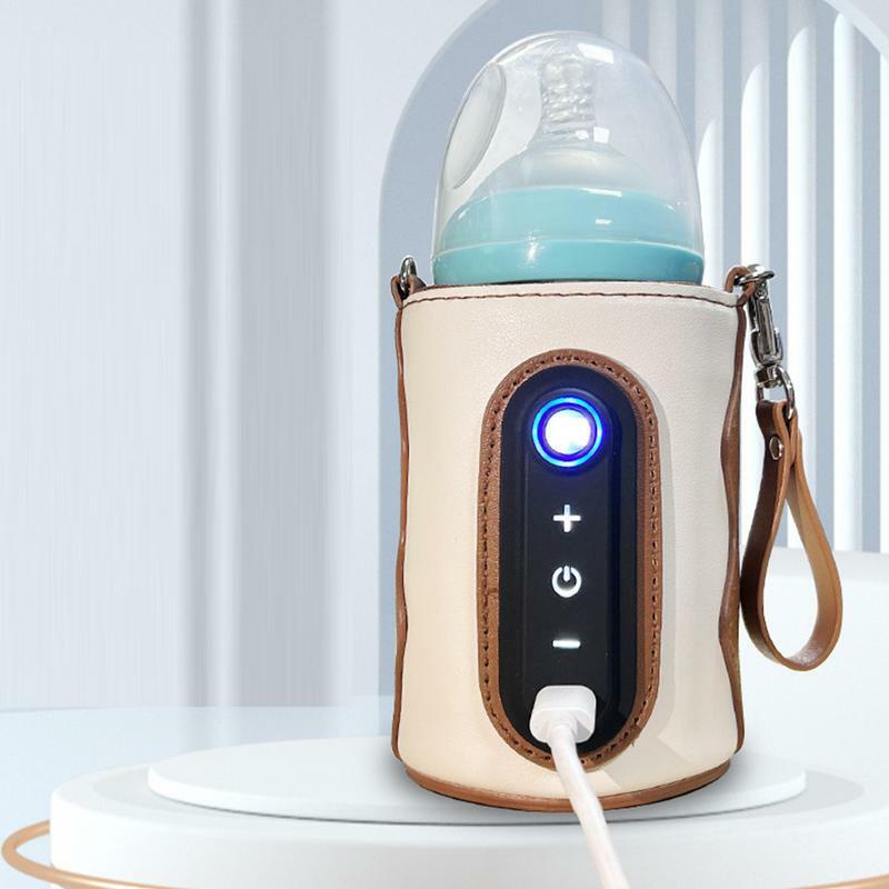 Calentador de leche portátil USB para bebé, temperatura ajustable, bolsa para viaje, cubierta de aislamiento seguro