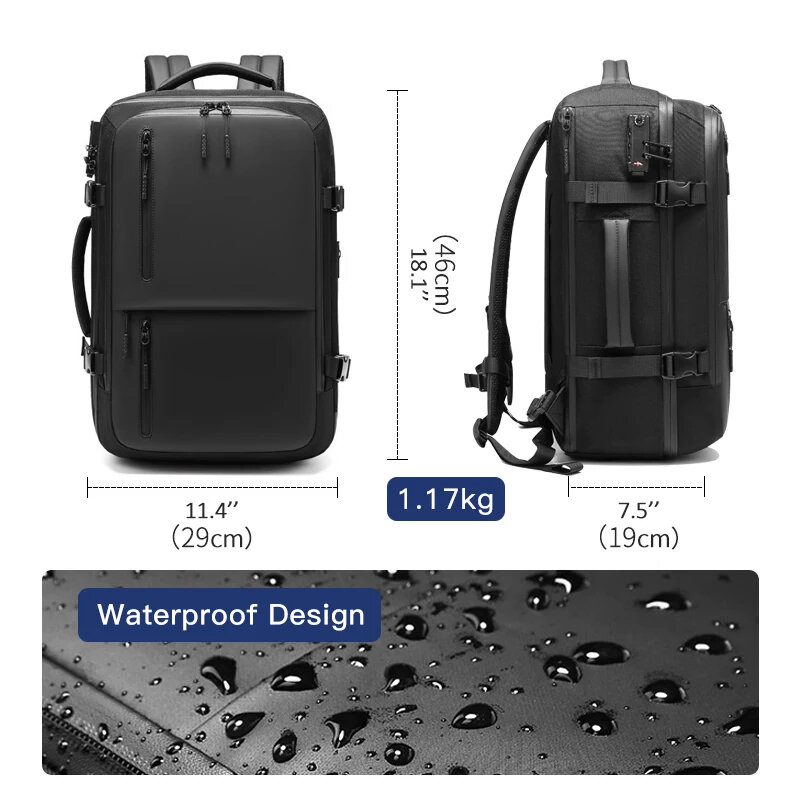 Neuer wasserdichter Business-Rucksack für Männer 15,6-Zoll-Laptop-Rucksäcke 180-Grad-offene Anti-Diebstahl-Reisetaschen für Studenten