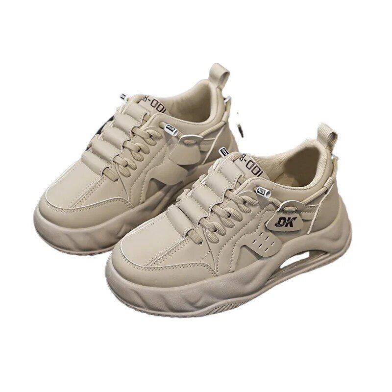 White Shoes 2024 Spring New Style Medium and Large Children's Sports and Casual Shoes, Fashionable and Versatile Boys' Sneakers
