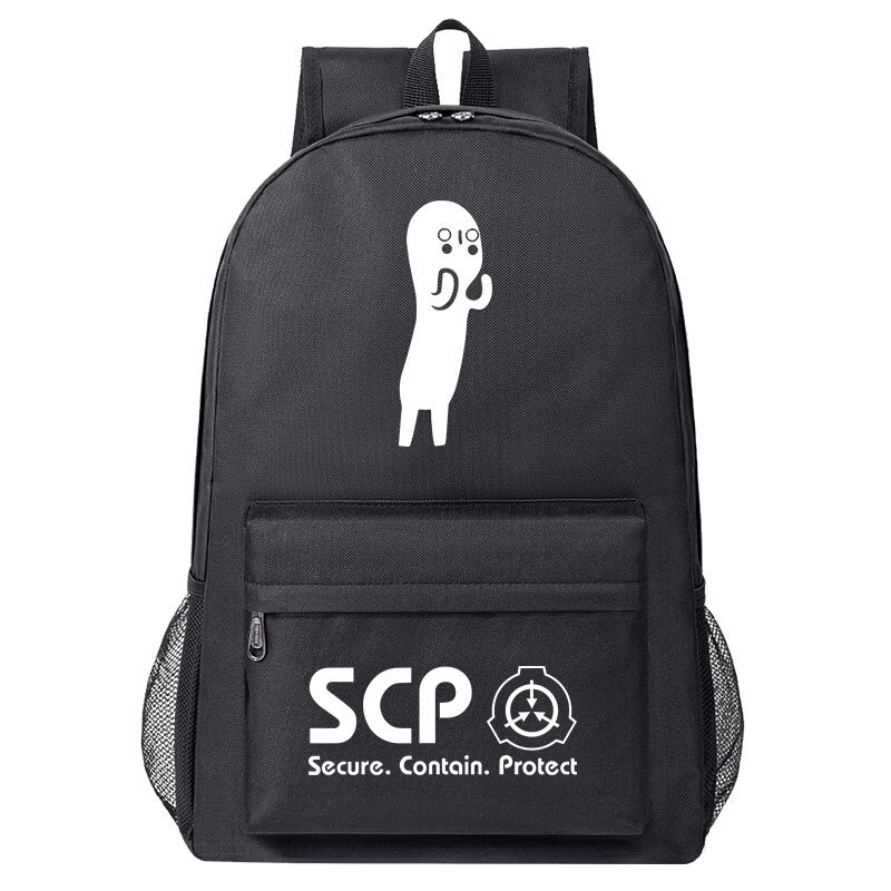 SCP-mochila escolar con estampado de SCP-173 para niño y niña, morral escolar de alta calidad, a la moda
