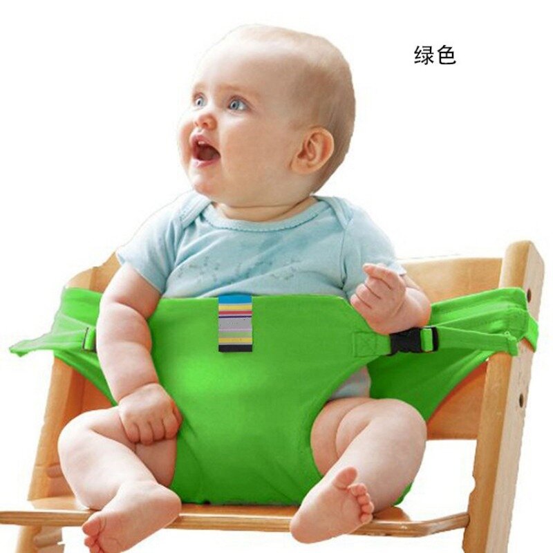 Sabuk pengaman kursi makan bayi dapat dilipat, sabuk pengaman kursi makan siang portabel melar pembungkus kursi makan bayi