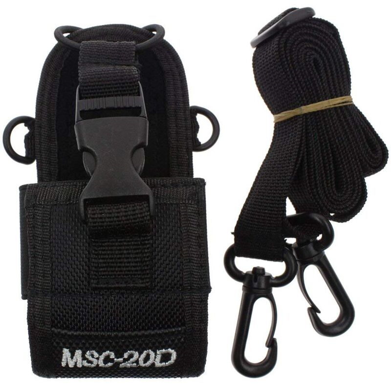 Nylon Walkie Talkie Holder Pouch Bag Two Way Radio Case with Adajustable Shoulder Strap for Baofeng