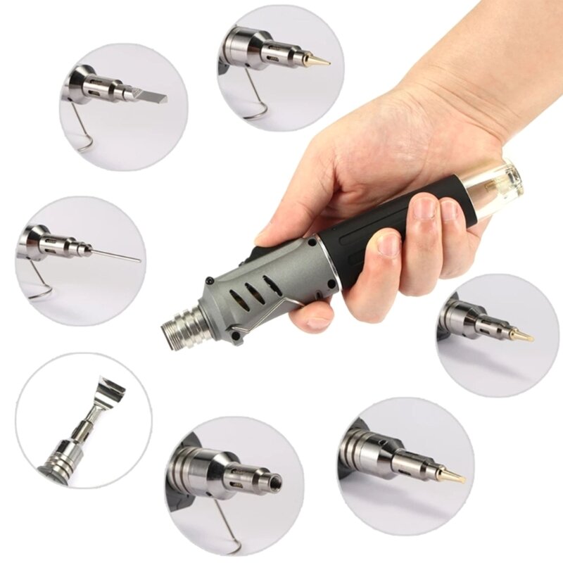 10 em 1 conjunto de ferro de solda portátil ignição automática kit de soldagem profissional tocha ferramenta temperatura 0-1300