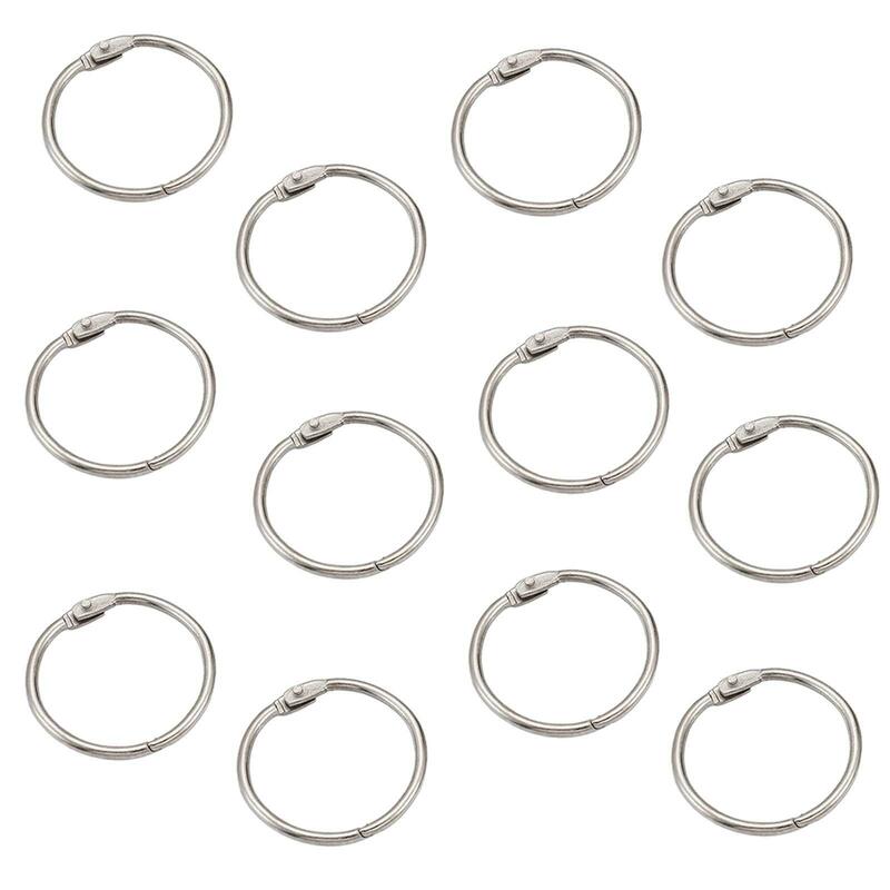 12x Losbladige Binder Ringen Douchegordijn Ringen Sleutelhanger Heavy Duty Cirkelvormige Snap Scharnierende Ringen Voor Plakboek, 50Mm
