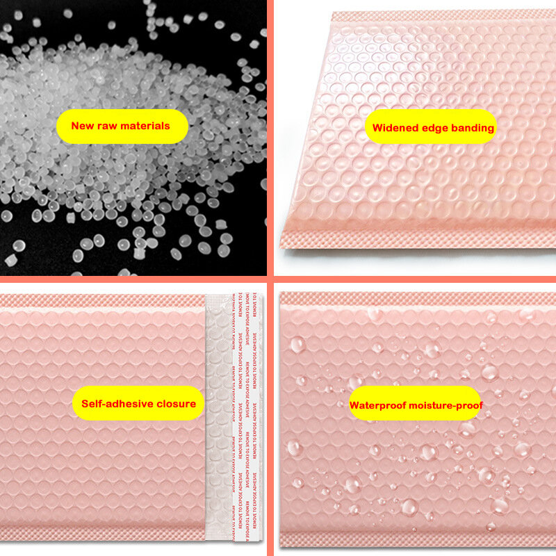 50 Stuks Roze Poly Bubble Mailers Gevoerde Enveloppen Bulk Bubble Gevoerd Wrap Polymailer Tassen Voor Verzending Verpakking Maile Self Seal