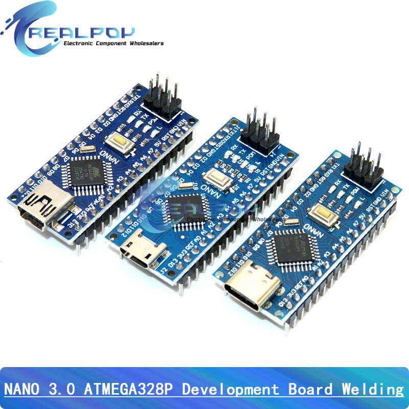 Mini / Type-C / Micro Usb Nano 3.0 Met De Bootloader Compatibele Nano Controller Voor Arduino Ch340 Usb Driver 16Mhz Atmega 328P