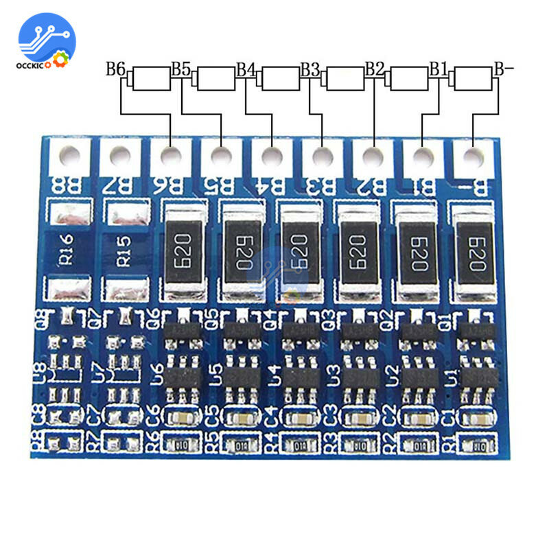 BMS 3S 4S 5S 6S 7S 8S 18650 Lithium Battery Charger Protection Board Power Bank Balancer Li-ion Lipo PCB Charging Equalizer