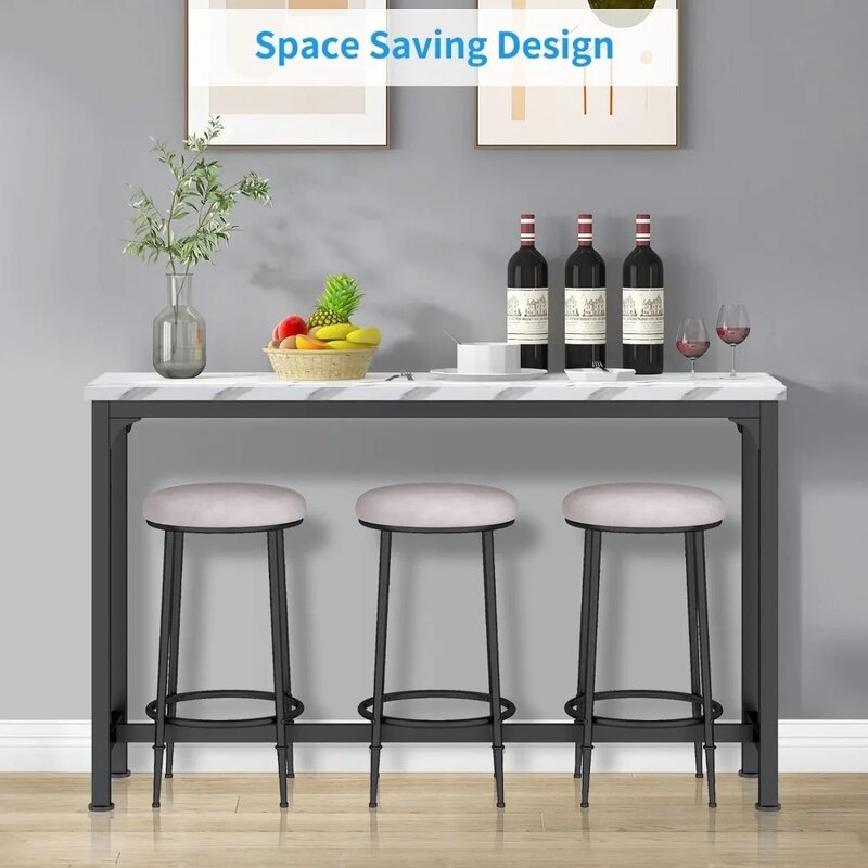 4-częściowy stół konsolowy z 3 stołkami, stolik barowy zestaw dla 3, nowoczesny stylowe krzesło barowe