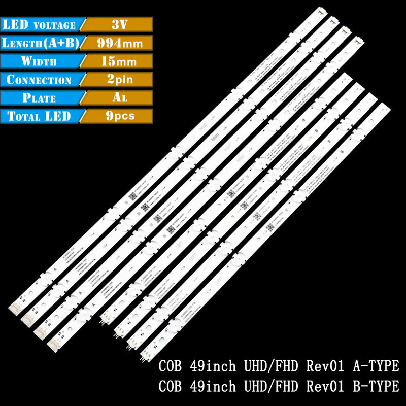 3V 4 pary/zestaw podświetlenie LED do telewizora dla LIG 49UF6400 LIGE_WICOP_49inch_UHD/FHD_REV05 LIG49UK6300PLB LIG49LF5100-CA LIG49UH6100