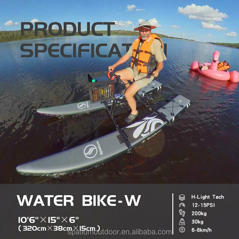 Spatium New Design Inflatable single water bike pedalo pedal boat floating bicycle for sale