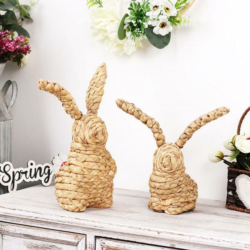 Estatuilla de conejo de pascua hecha a mano, estatua de conejo de pie, Arte Creativo, escultura de conejo moderna, adorno de mesa, decoraciones para el hogar
