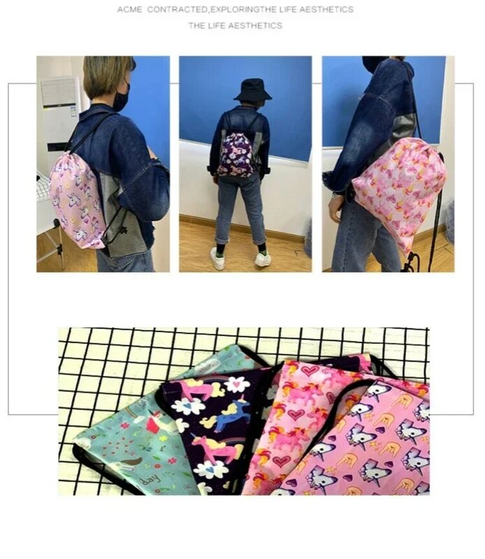 Индивидуальная сумка на шнурке для женщин и мужчин, сумка для хранения, повседневный рюкзак для подростков, сумки для покупок, подарки, уличная дорожная сумка для хранения, сумки для книг
