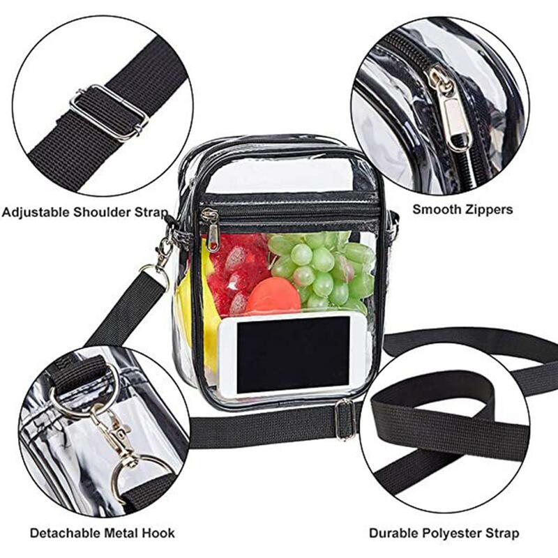 ビーチ用の透明な財布,防滴,頑丈なPVCジッパー,化粧品バッグ