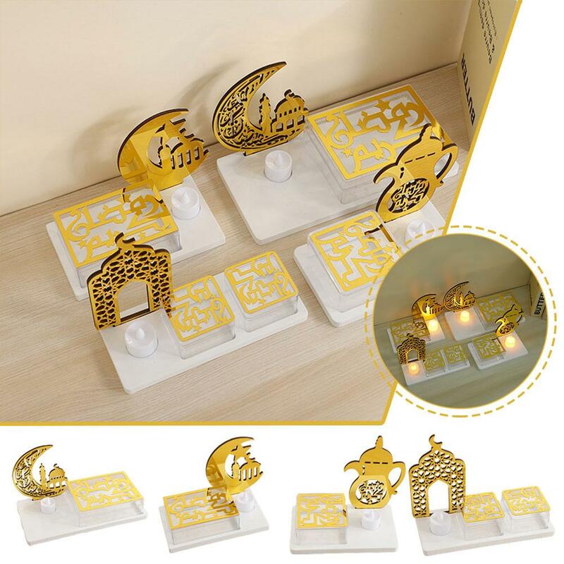 Ramadan Eid Table Decorations Candlestick Food Holder Party Decoration Electronic Eid Plates With Candle Decoration Table H2y9