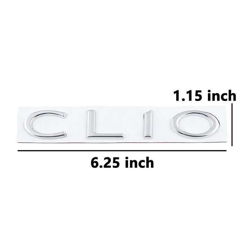 Stiker lencana Emblem logam 3D, label Klio bagasi belakang cocok untuk perekat tubuh yang dimodifikasi dengan label ekor logam CLIO