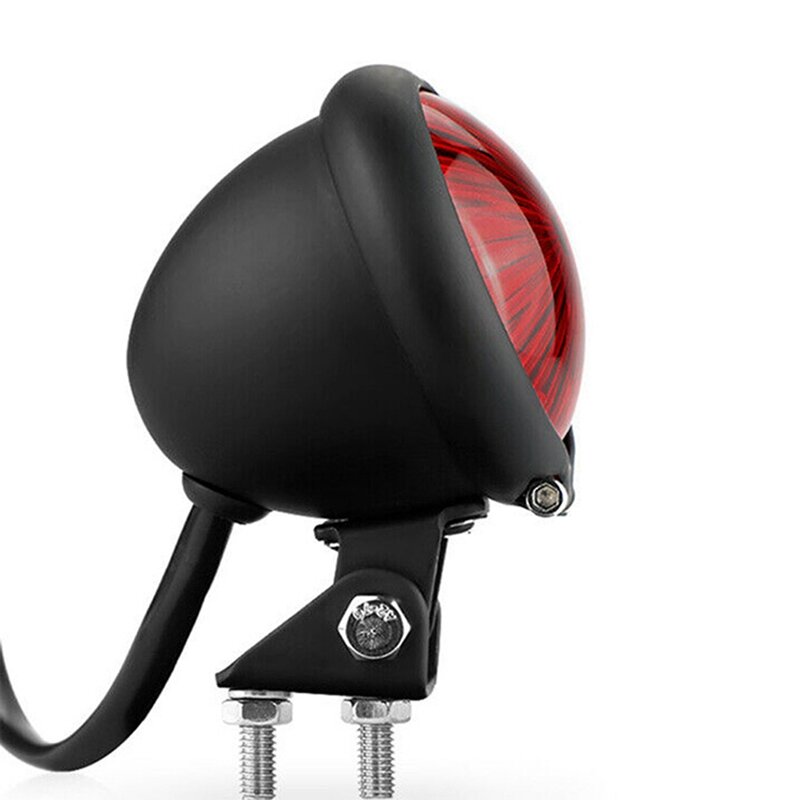 Luz trasera LED para motocicleta, lámpara de freno, para Bobber, Chopper, Cafe, color negro, 2 unidades