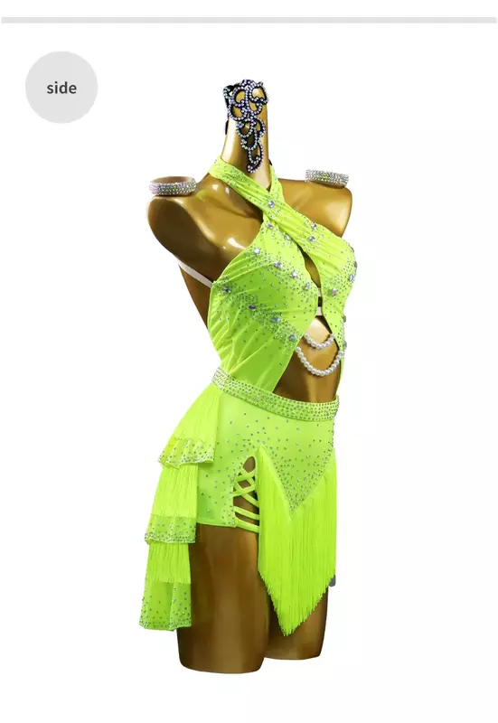 Ubrania do tańca łaciński kostium dla kobiet nowy strój sceniczny dla dziewcząt stroje samby występ na imprezie ćwiczeń nosić seksowna piłka spódnice