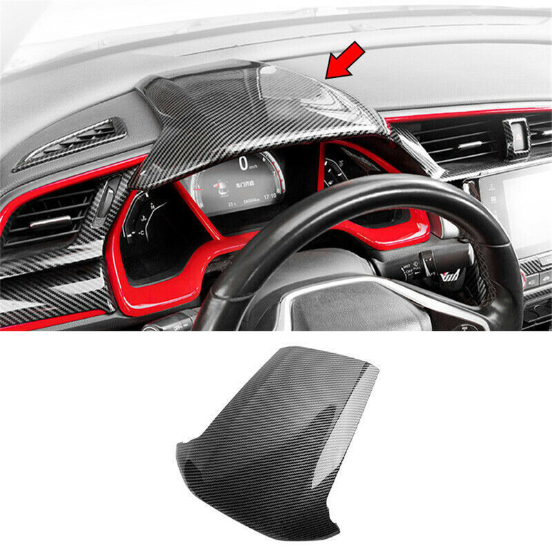 ABS in fibra di carbonio stile Dash Cover accessori interni Decaration Sticker per Honda 10th Civic 2016 - 2020 Hatchback/tipo R