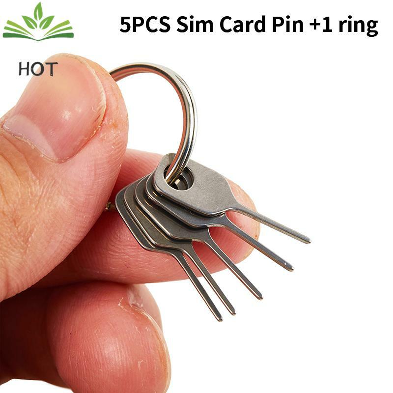 SIM Card Eject Pin Key Tool, Agulha de cartão, Suporte da bandeja, Ejetar Pin para celular, 5pcs por conjunto
