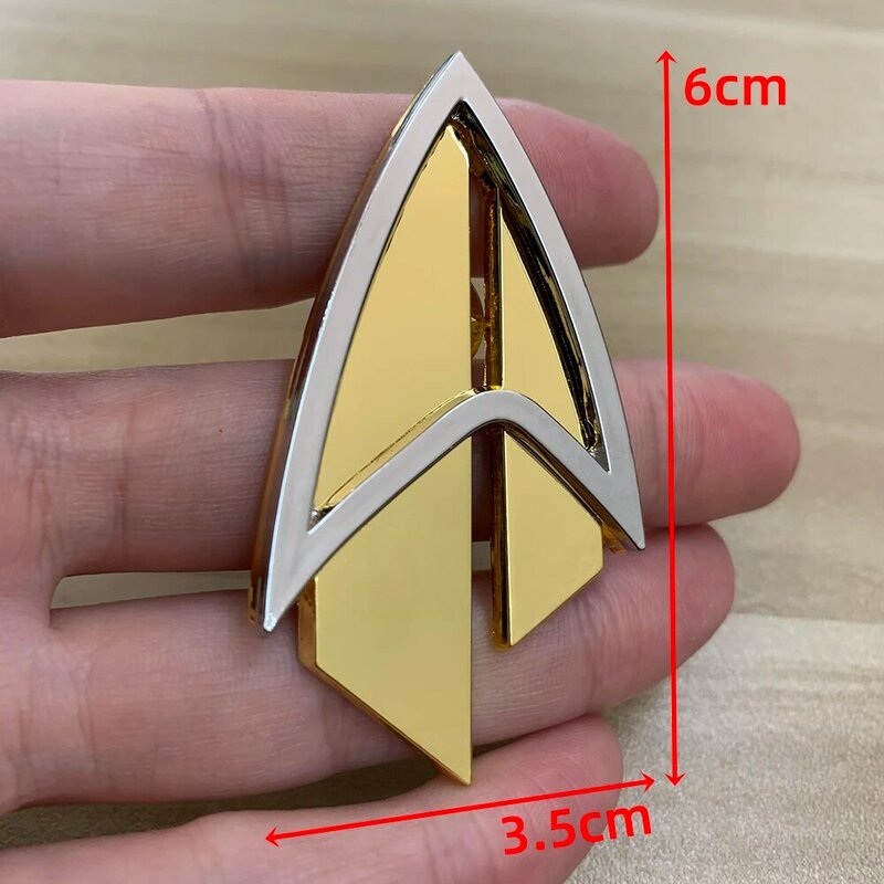 Admirał JL Picard przypiąć komunikator nowej generacji złota przypinka broszki odznaka akcesoria gwiazda Rek znaczek Metal