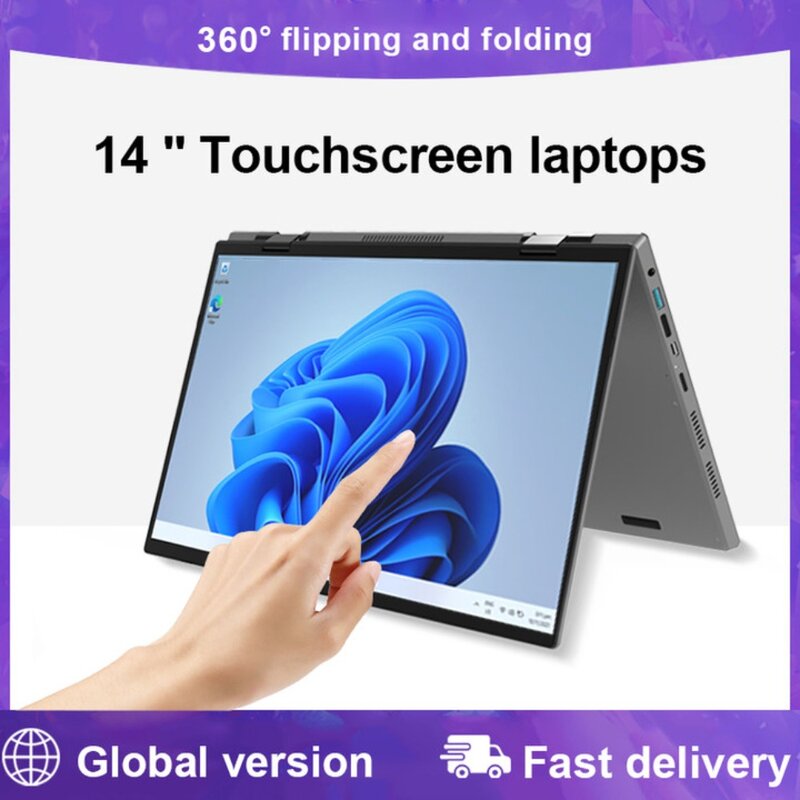 Notebooks 360 ° Flip Fold, Windows 11, HD, 14 ", 2.2K Touch Screen, 16GB de RAM, Pad e Notebooks SSD de 1TB, 2 em 1, Intel N95, vendas Rei Laptops