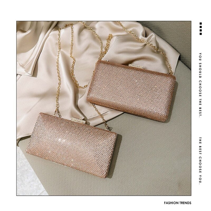 Elegant Evening Bag Banquet Detachable Chain Luxury Shoulder Bags New Glitter Clutch Gift