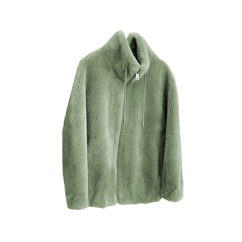 Chaqueta gruesa de felpa para mujer, abrigo cálido de piel sintética con solapa de Cachemira de doble cara, otoño e invierno, 2023