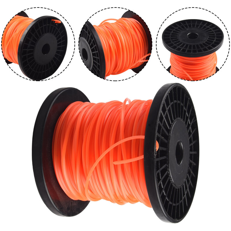 2.4mmx50m Pentagram Trimmer Head String Nylon Mowing Trimmer Line for Grass Trimmer Roll Grass Rope Line Lawn Mower Accessories