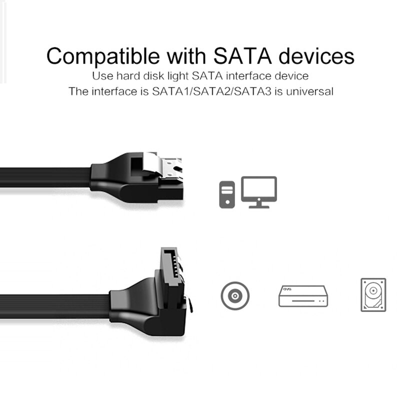 SATA Data Cable 50CM SATA 3.0 III SATA3 6Gb / s SSD Hard Drive Data Direct / Right Angle Cable Fast Transmission Data Cables