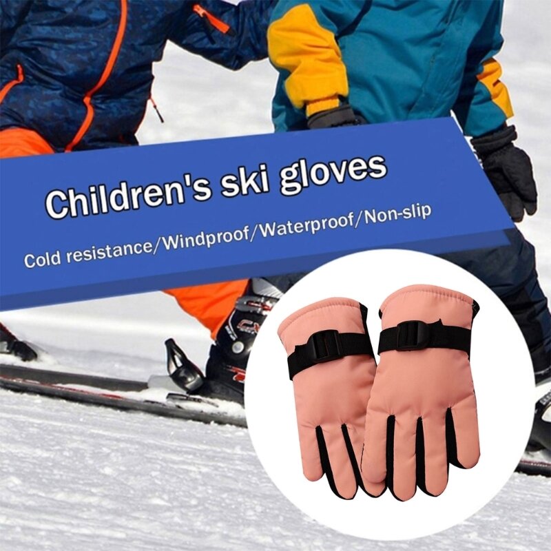Y1UB Winter Mittens Ski Gloves Waterproof Thermal Gloves for 3-13 Years Kids Children