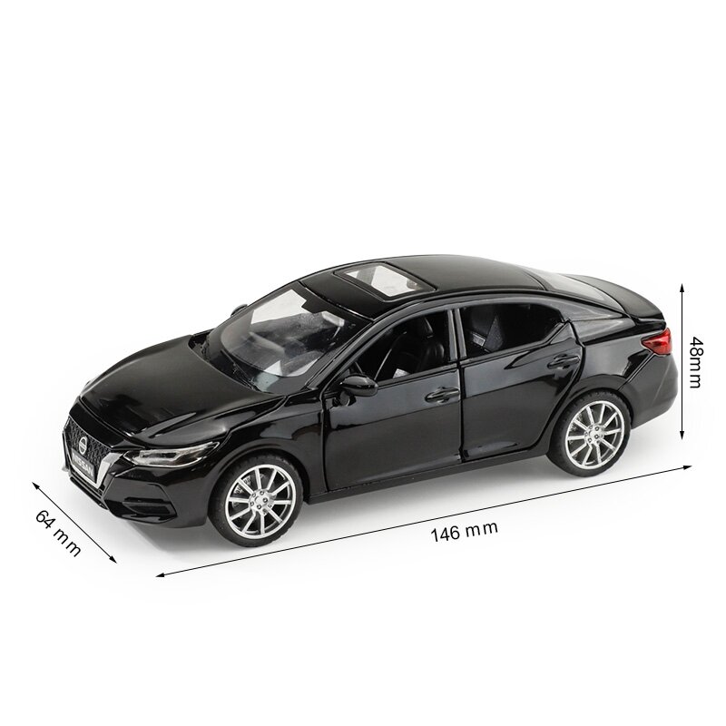 1/32 Nissan SYLPHY Miniature Diecast Toy Car Model Sound & Light Doors Openable Educational Collection Gift for Children Boy