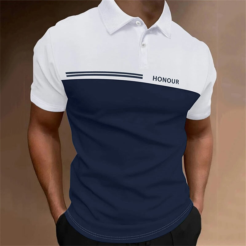 Camisa Polo dos homens de negócios Pure Color T Shirt Casual Tops Moda Desgaste Do Esporte Oversized Camisas Polo Homem Roupas Com Manga Curta
