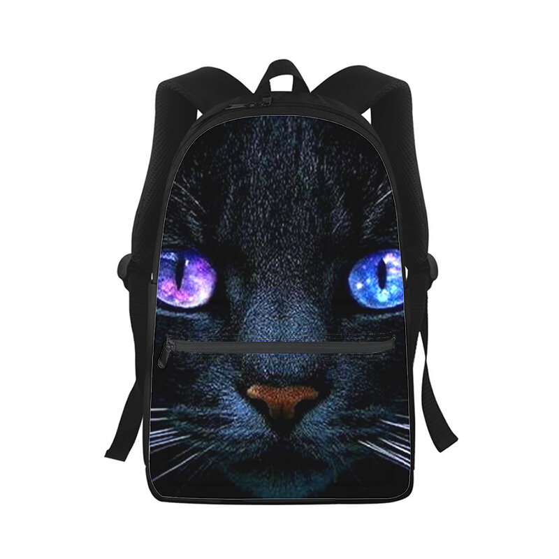Mochila con estampado 3D de gato para hombre y mujer, bolso escolar para estudiantes, mochila para ordenador portátil, bolso de hombro de viaje para niños