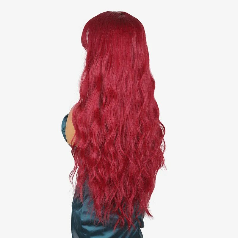 SNQP-Perruque Synthétique Bouclée Rouge pour Femme, Cheveux Longs, 80cm, 03/Cosplay Party, Degré de Chaleur, Aspect Naturel, Nouveau
