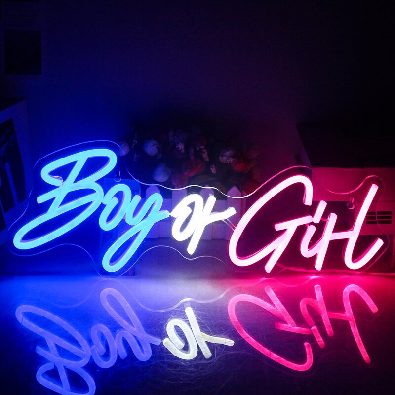 Ragazzo o ragazza insegna al Neon blu rosa luci a LED appese decorazione da parete USB per camera da letto Home Party Bar matrimonio bambini Gamer Room Lamp