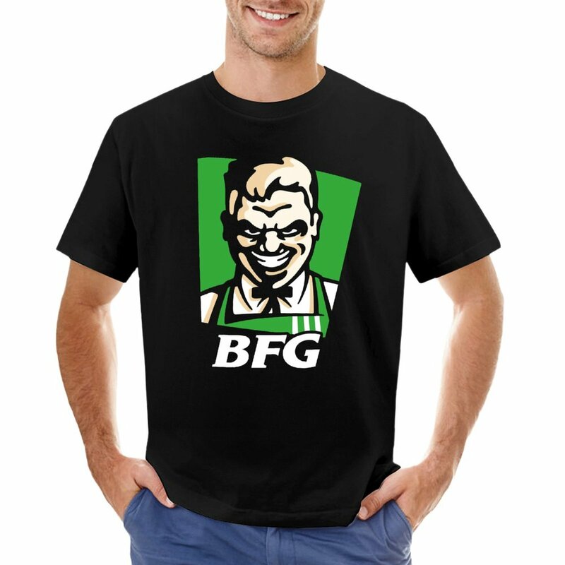 Camiseta de algodón para hombre, camisa de marca de BFG, estilo vintage en blanco, ropa fresca de manga corta, color negro, nuevo humor