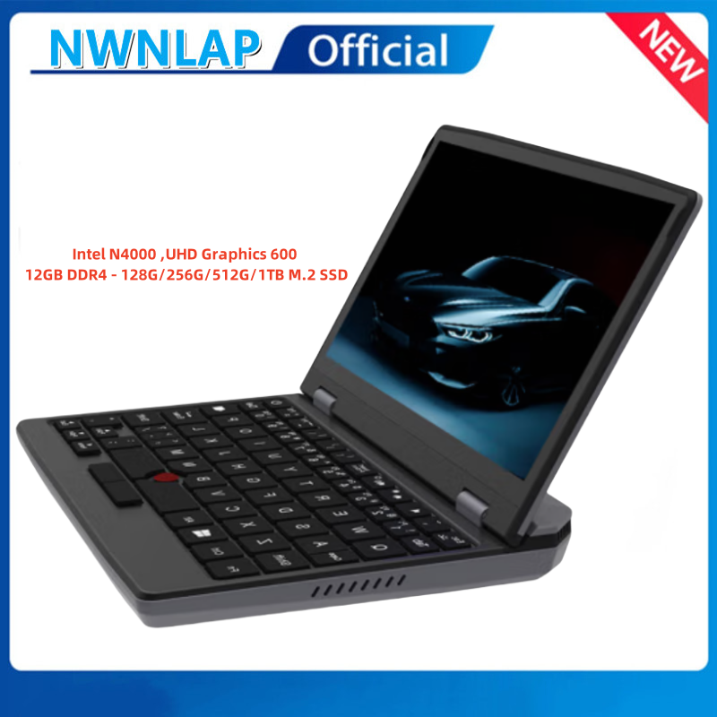 7 Inch Mini Laptop N4000 Notebook Touch Screen Portable Netbook Windows 10 Mini PC Micro Computer Bluetooth 4.2 12GB 1TB