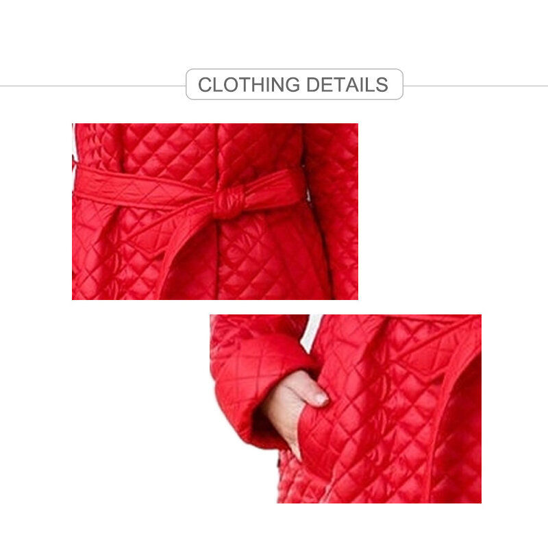 2022 DOCERO Women's Jacket Spring Autumn Long Hoodie Quilted Coat Belt Loose Luxury Parka Oversize Clothing Warm Outerwear
